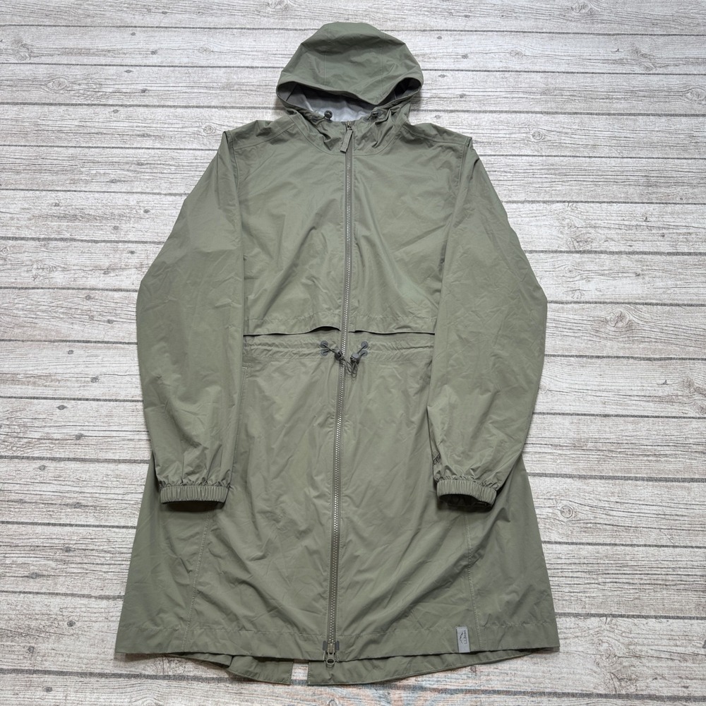 L.L.Bean Rain Jacket Women's XL Olive Green TEK 2.5 Meridian Hooded Waterproof